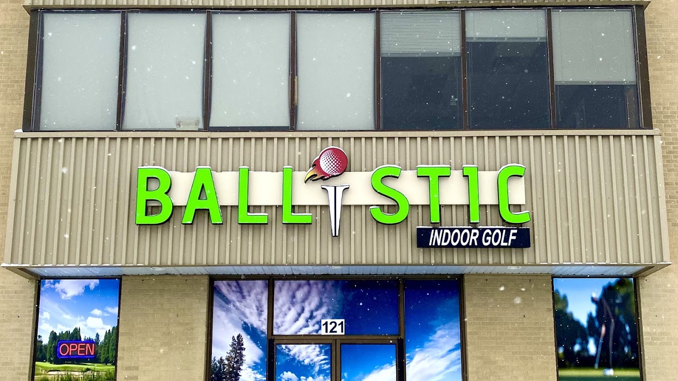 The Ballistic Indoor Golf storefront in Calgary